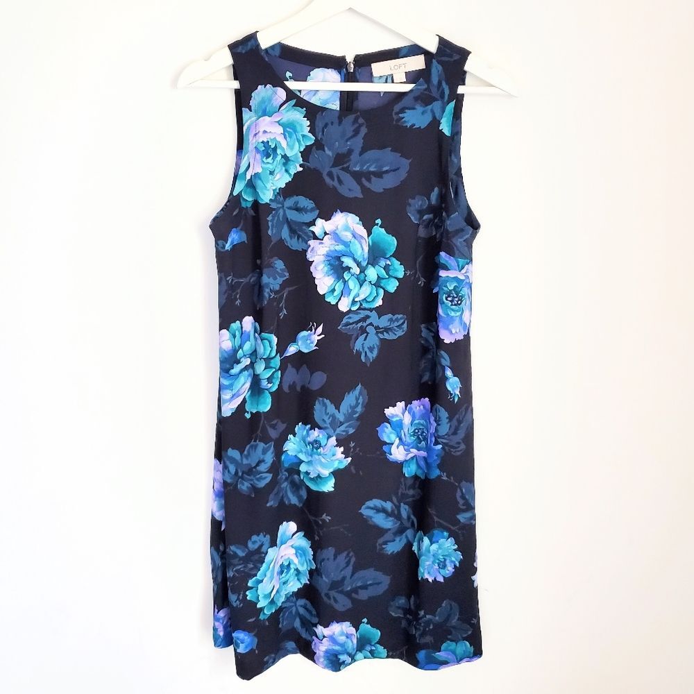 Loft Floral Shift Dress Size S